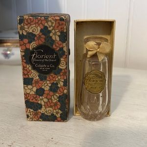 1920’s Colgate Florient perfume bottle with cork in original box glass